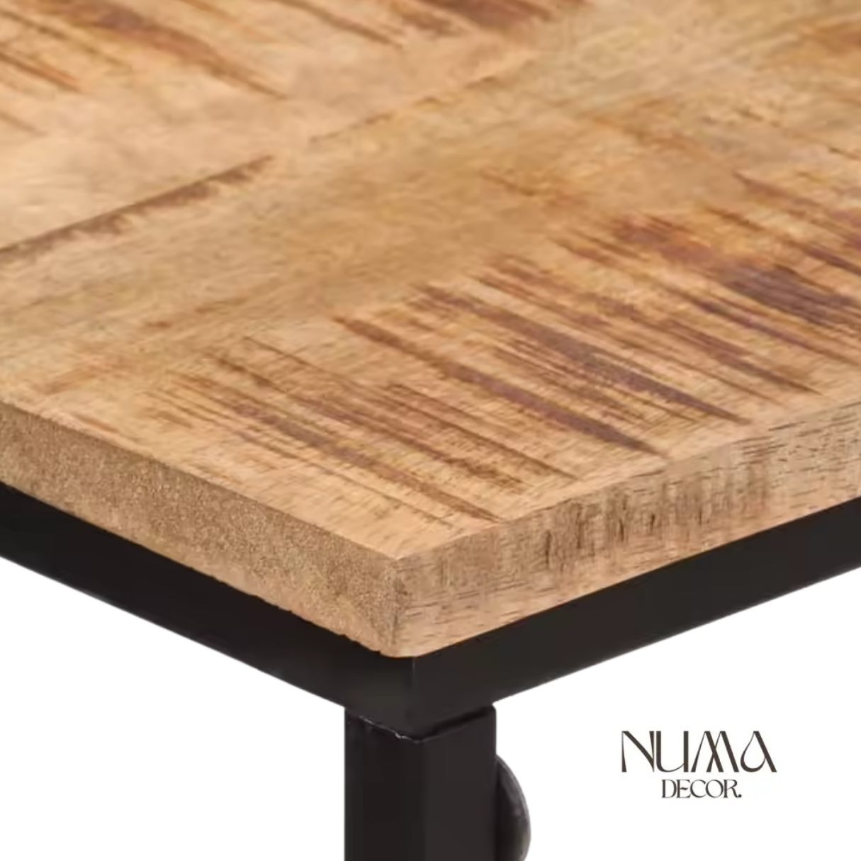 Tulum | Consola de madera y metal negro de 75 cm