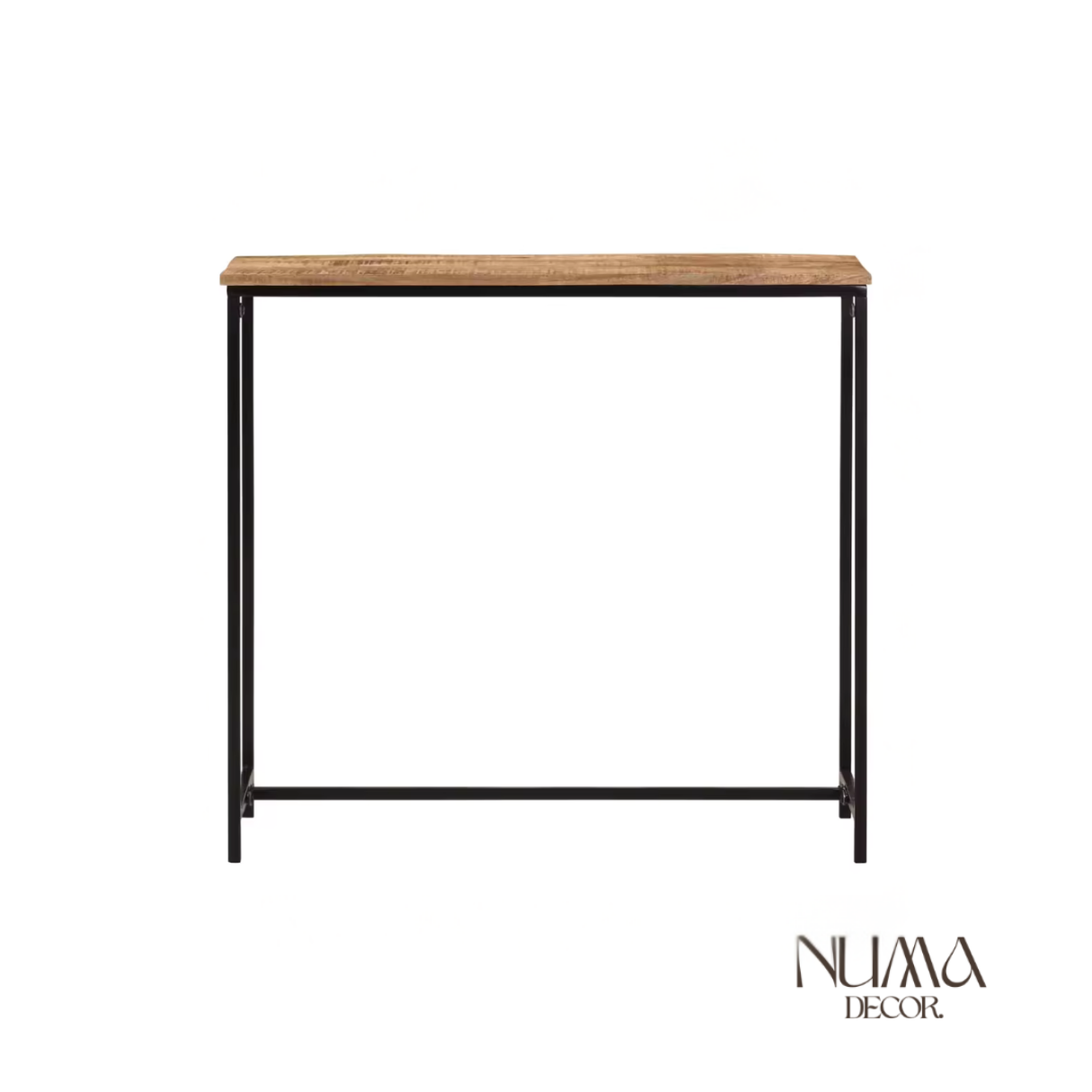 Tulum | Consola de madera y metal negro de 75 cm