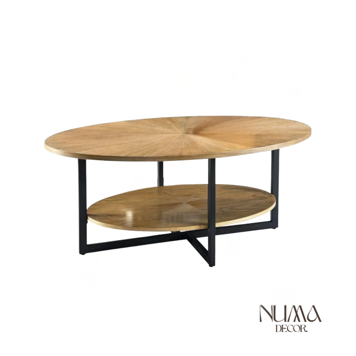 Vega | Mesa ovalada de doble altura con diseño radial