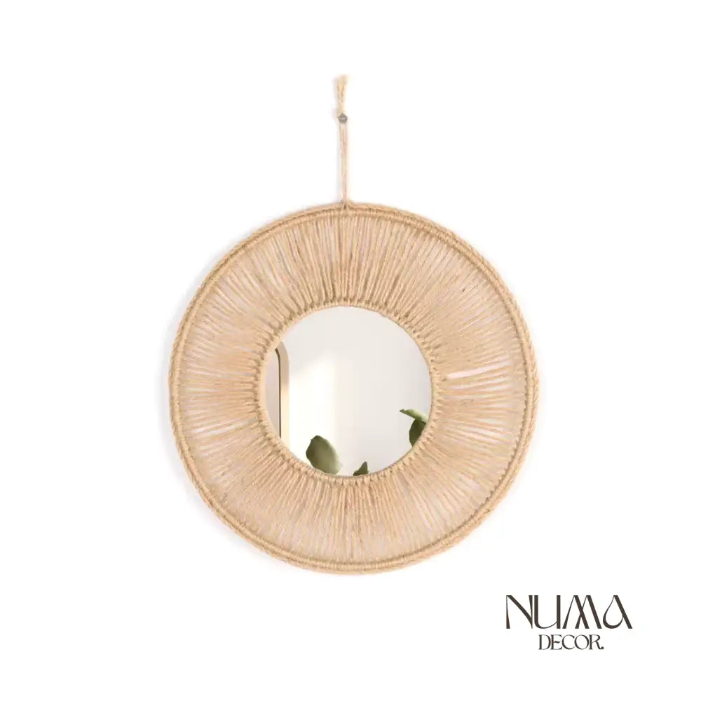 Bali | Espejo redondo con marco de yute y fibras naturales D.31