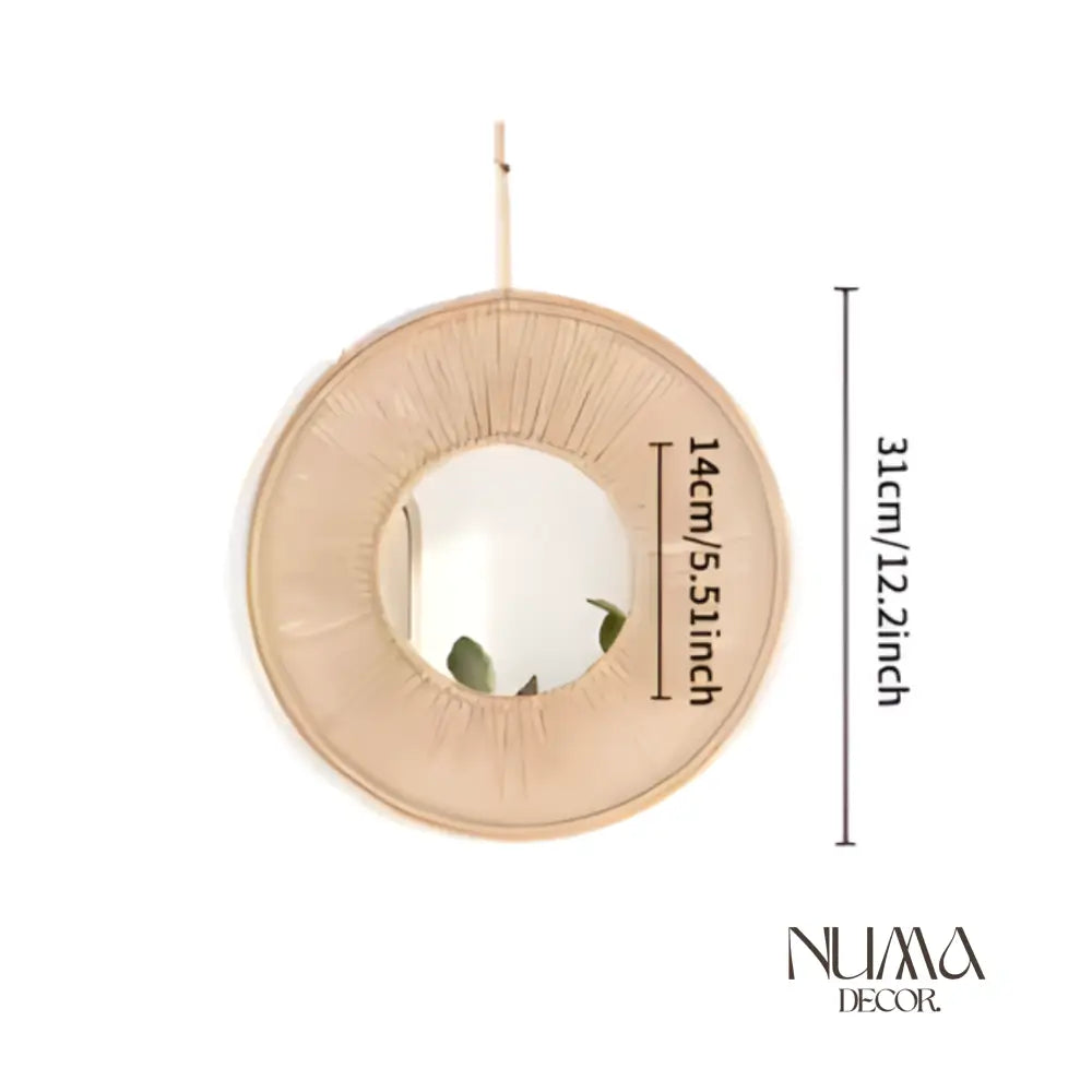 Bali | Espejo redondo con marco de yute y fibras naturales D.31