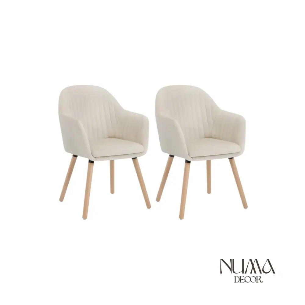Eira | Juego de Dos Sillas de Diseño Nórdico Crema
