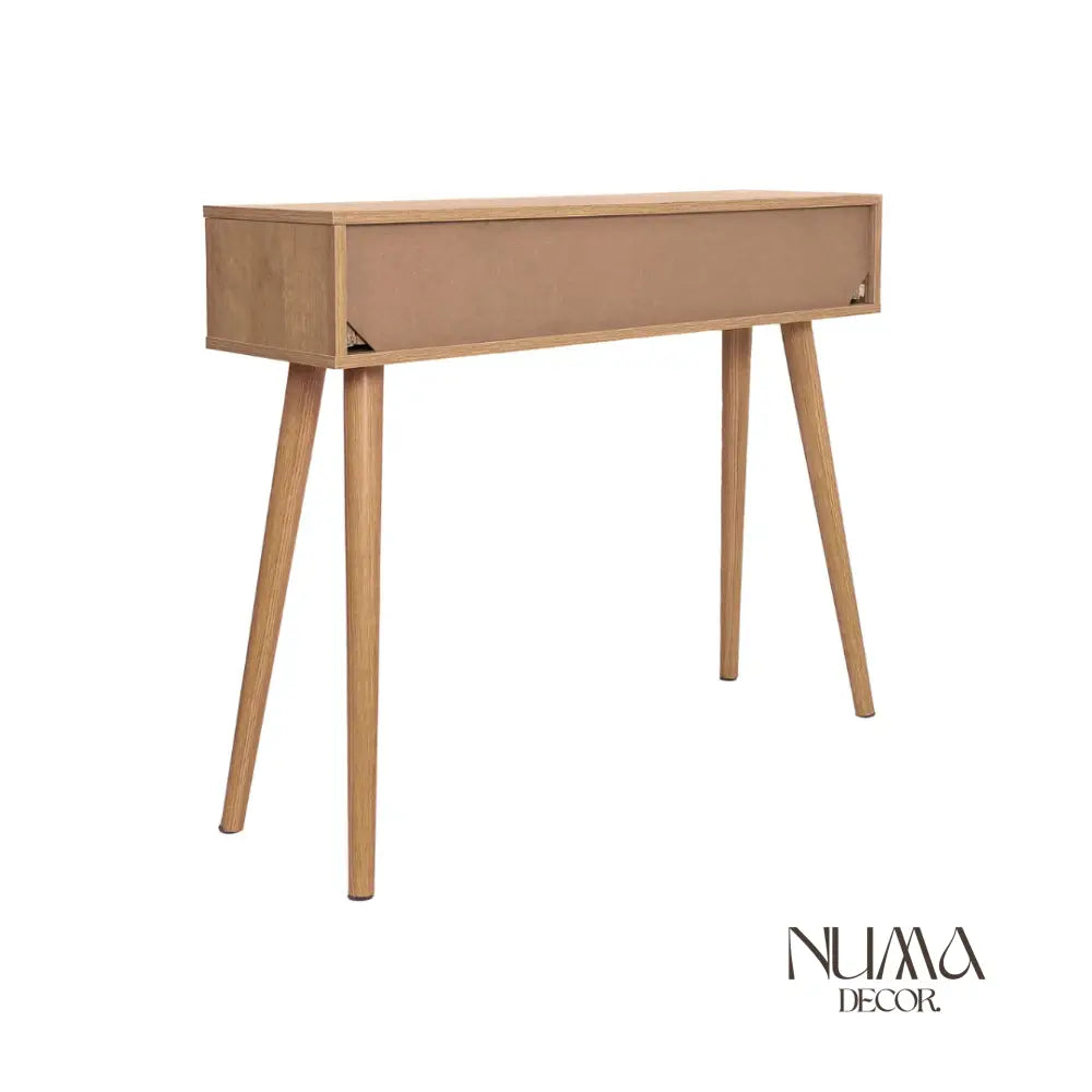 Kala | Consola de madera y detalles en ratán