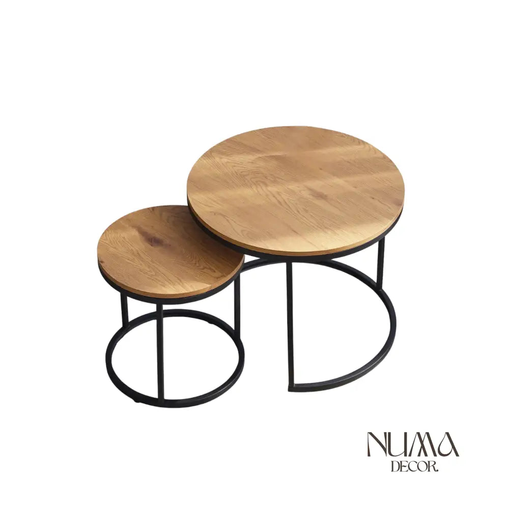 Lia | Mesas tipo nido redondas en madera y metal