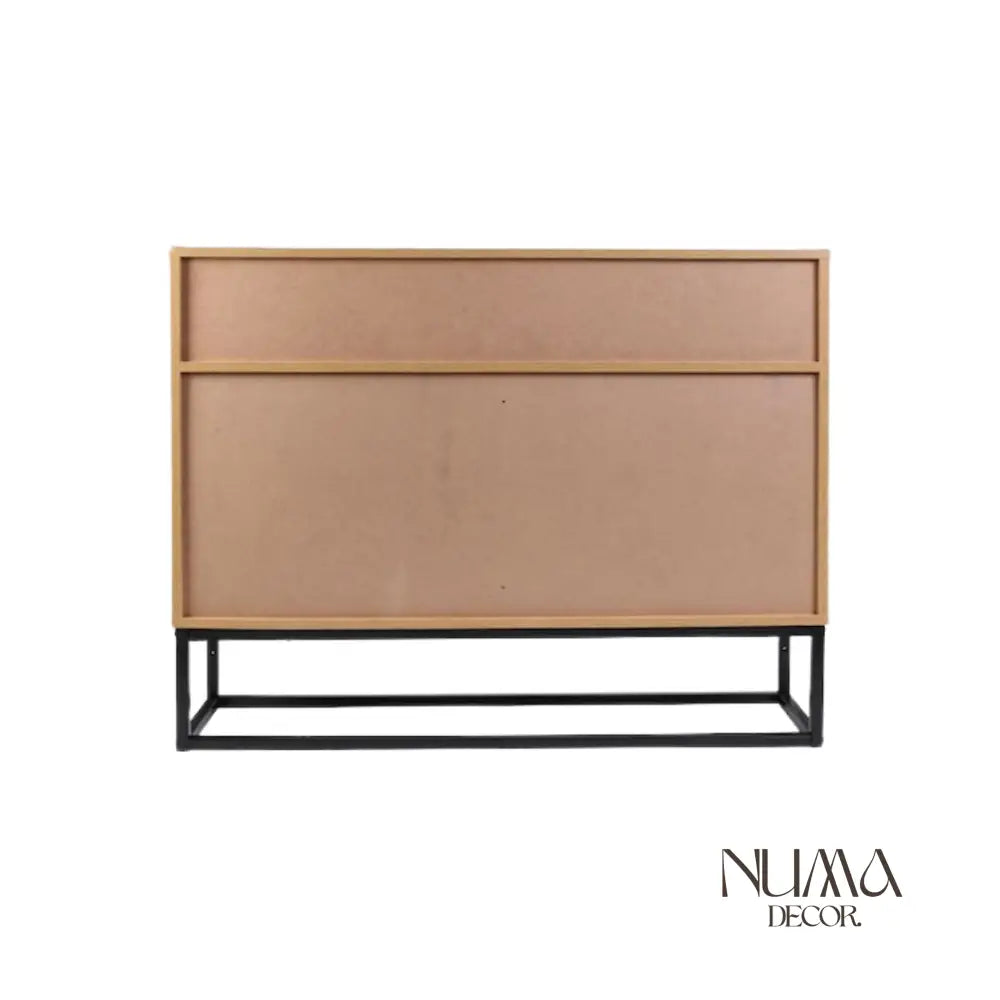 Natura | Consola de madera metal y Detalles en Cuero