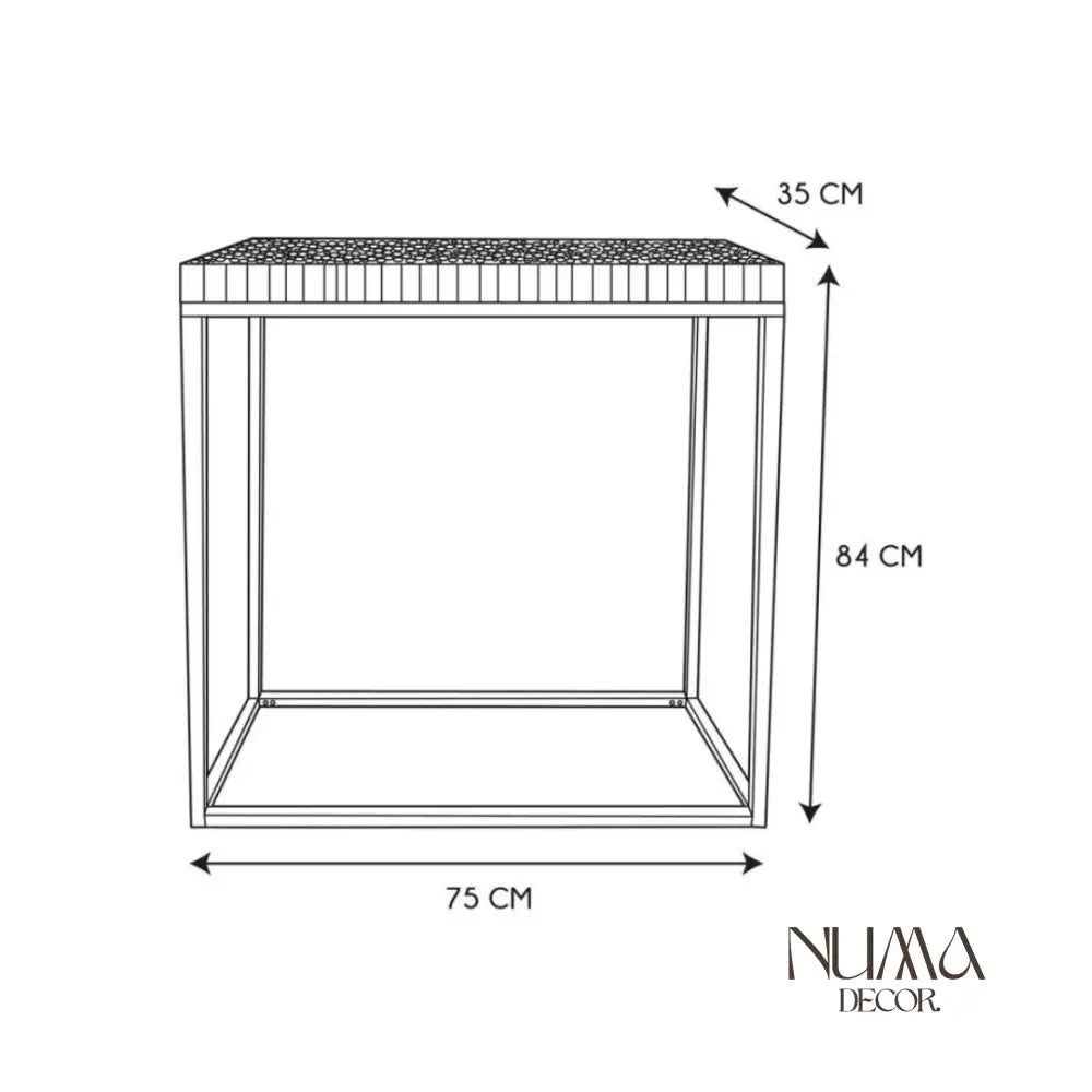 Organic | Consola de Madera Natural y Metal Blanco de 75cm