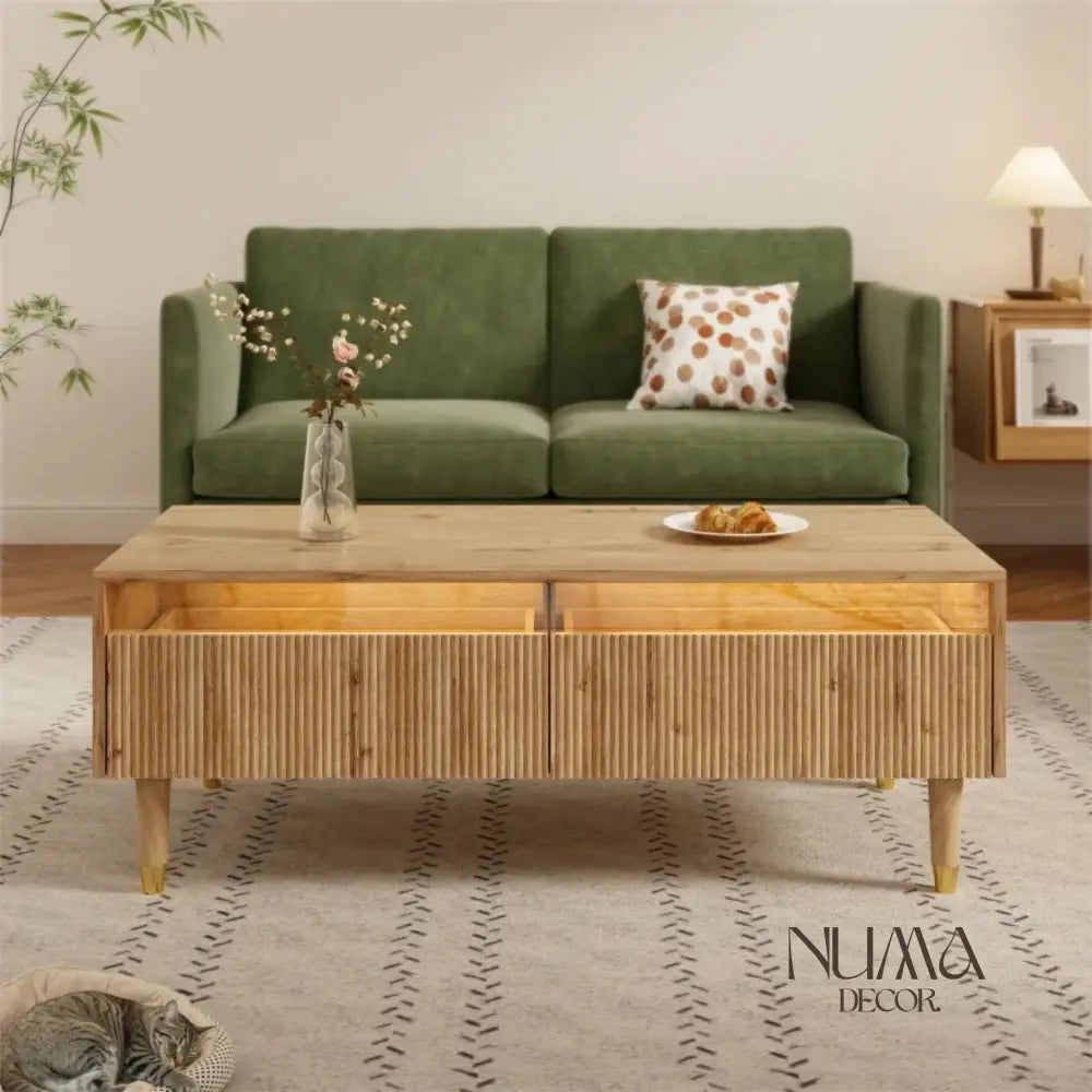 Siena | Mueble TV y mesa de centro con Frontal de Palillería Mesa de centro