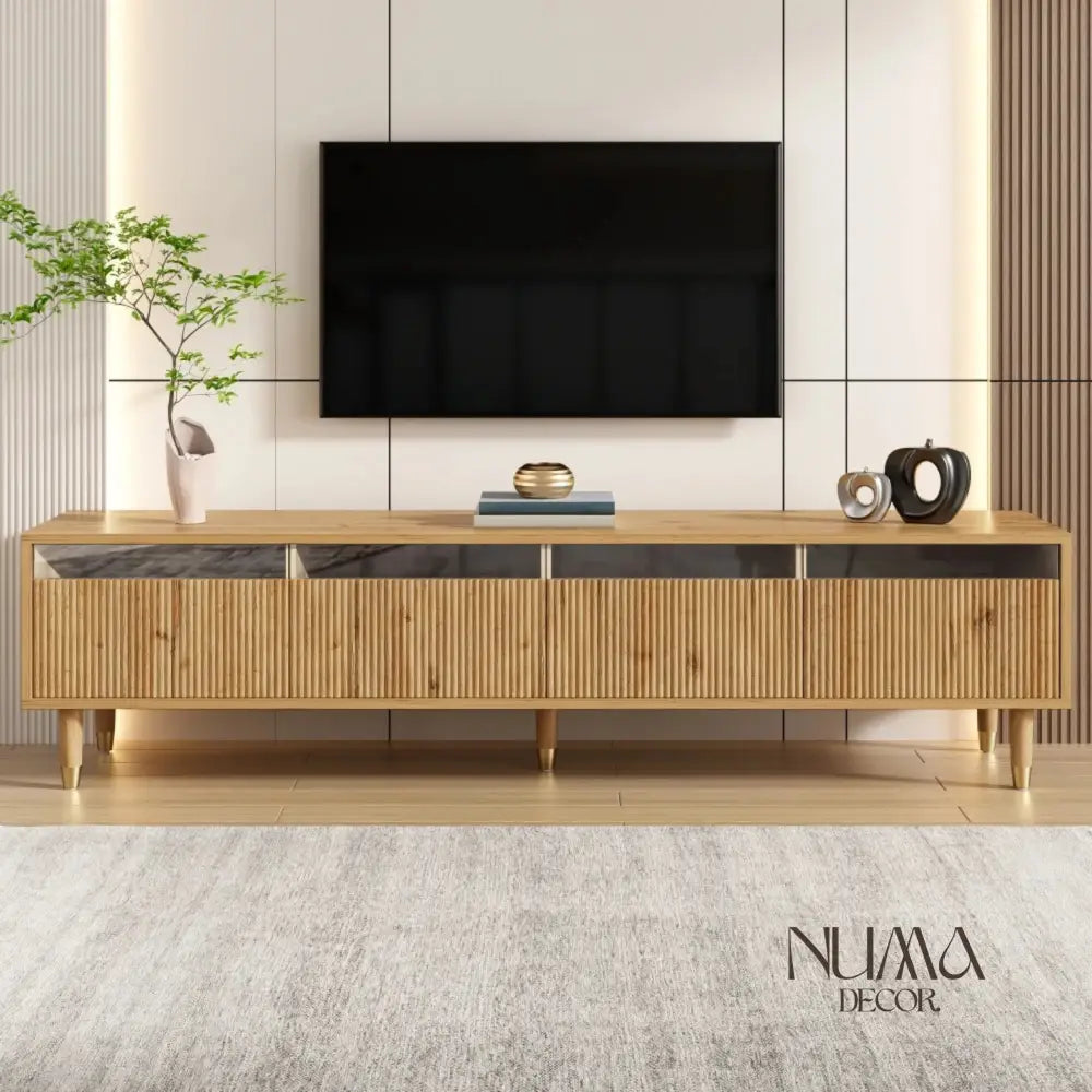 Siena | Mueble TV y mesa de centro con Frontal de Palillería Mueble TV